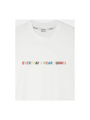Camiseta de manga larga manga larga Sunnei blanco