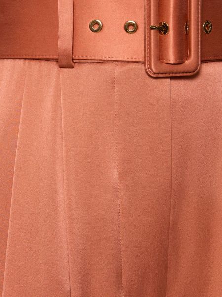 Laza szabású selyem nadrág Zimmermann rózsaszín