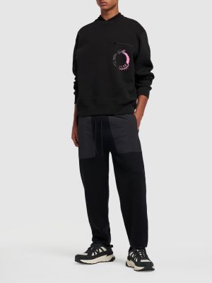 Sweatshirt mit rundhalsausschnitt aus baumwoll Moncler schwarz