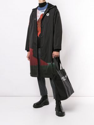Abrigo con capucha manga larga Undercover negro
