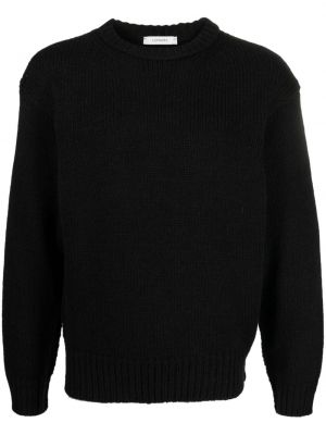 Пуловер с кръгло деколте Lemaire черно