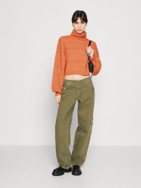 Jeansy relaxed fit Monki zielone