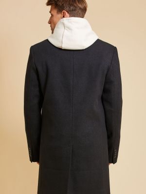 Приталенное пальто Threadbare черное