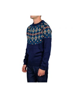 Sweter z okrągłym dekoltem Sun68 niebieski