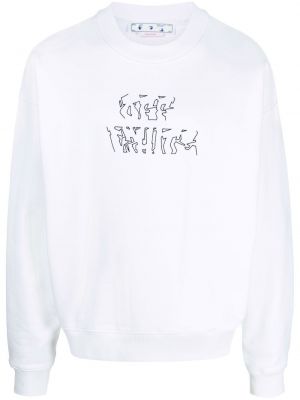 Brodert sweatshirt Off-white hvit