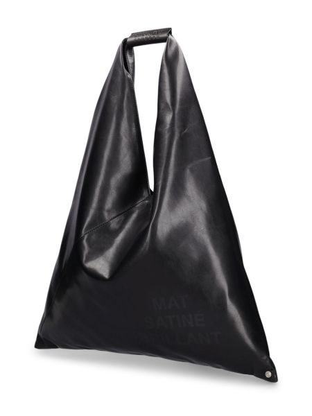 Кожени чанта за ръка от изкуствена кожа Mm6 Maison Margiela черно