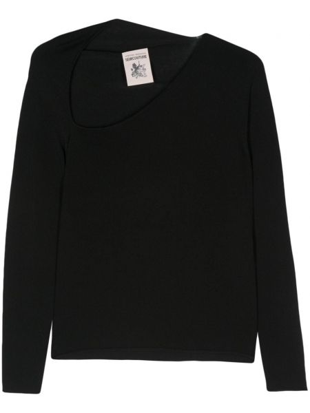 Asymetrický sveter Semicouture čierna
