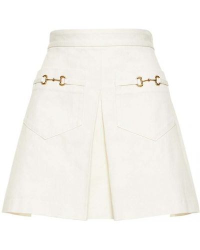 Mini spódniczka bawełniana Gucci biała