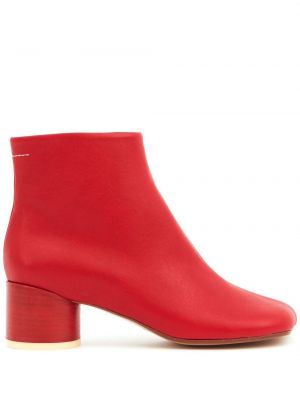 Ankle boots skórzane Mm6 Maison Margiela czerwone