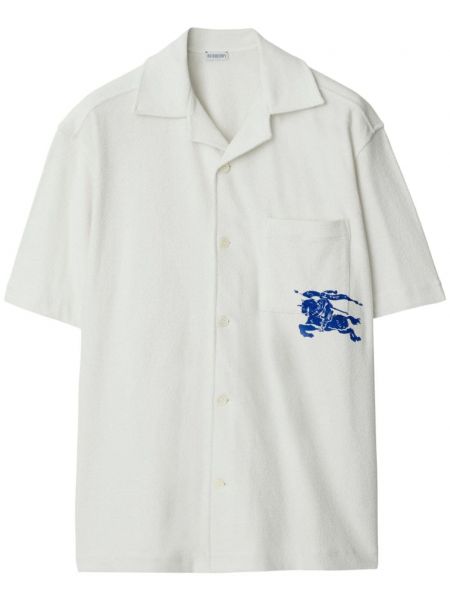Pamučna košulja s printom Burberry bijela