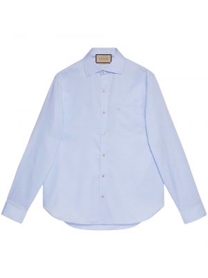 Camicia ricamata Gucci blu