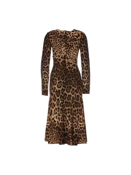 Elegante vestido midi Dolce & Gabbana marrón
