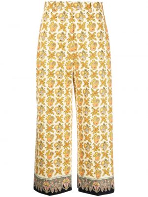 Pantaloni con stampa Etro giallo