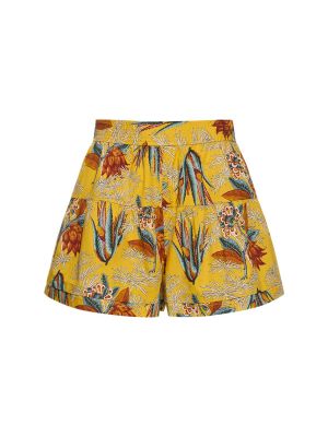 Shorts en coton à imprimé Ulla Johnson jaune
