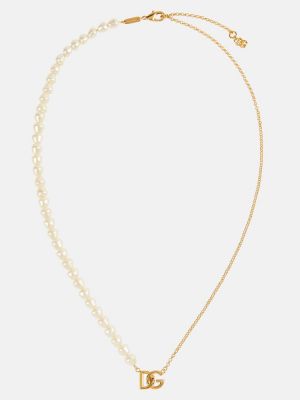 Ogrlica z perlami z perlami Dolce&gabbana zlata