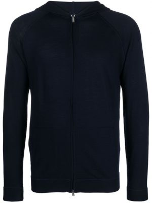 Woll hoodie mit reißverschluss Boggi Milano blau