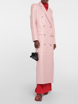 Δερμάτινο παλτό Magda Butrym ροζ