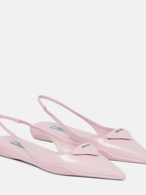 Slingback leder ballerina Prada pink