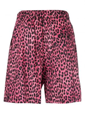 Shorts de sport à imprimé à imprimé léopard Laneus rose