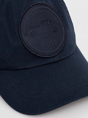 Șapcă din bumbac Boss albastru