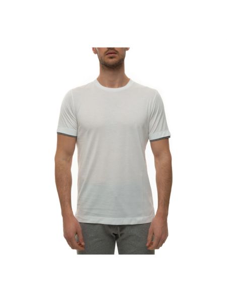 T-shirt avec manches courtes Canali blanc