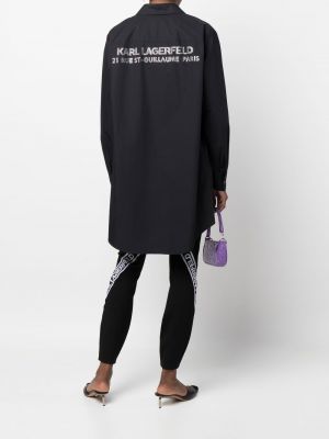 Hemd aus baumwoll mit print Karl Lagerfeld schwarz