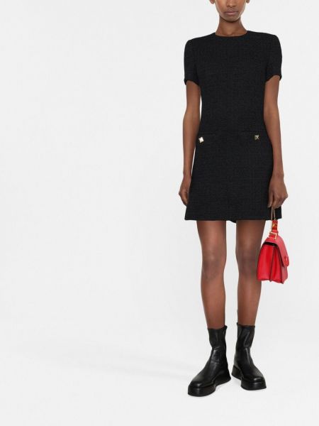 Sukienka mini tweedowa Valentino czarna