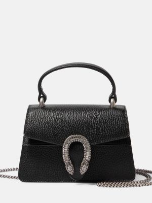 Kožená nákupná taška Gucci čierna