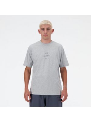T-shirt aus baumwoll New Balance grau