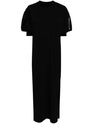 Βαμβακερή μάξι φόρεμα Sacai μαύρο