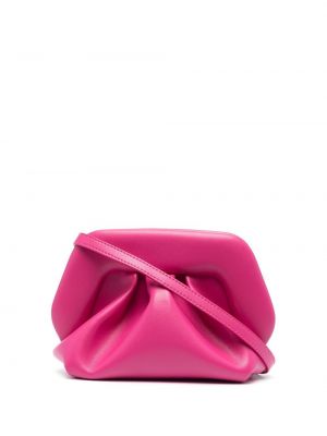 Lær clutch Themoirè rosa