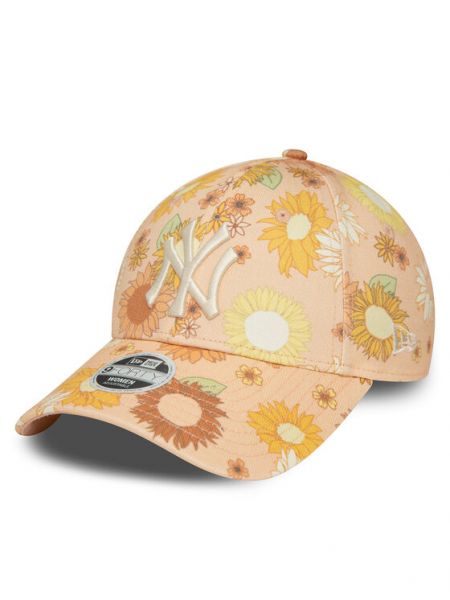 Gėlėtas kepurė su snapeliu New Era oranžinė