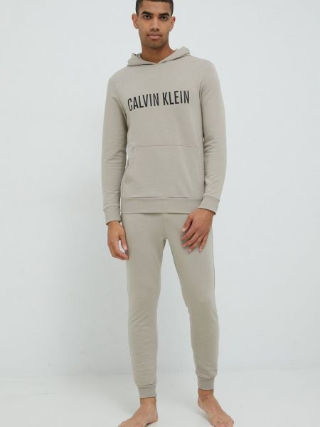 Pidžama s kapuljačom s melange uzorkom Calvin Klein Underwear