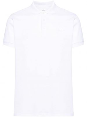 Памучна поло тениска бродирана Bally бяло