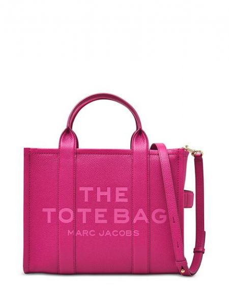 Кожаная большая сумка Marc Jacobs розовая
