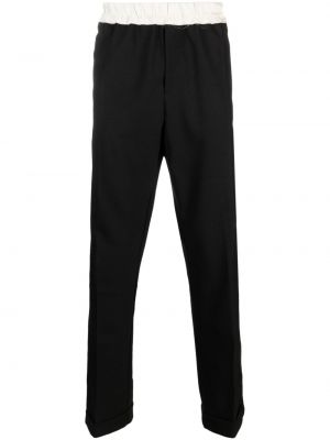 Vlněné rovné kalhoty Wales Bonner černé