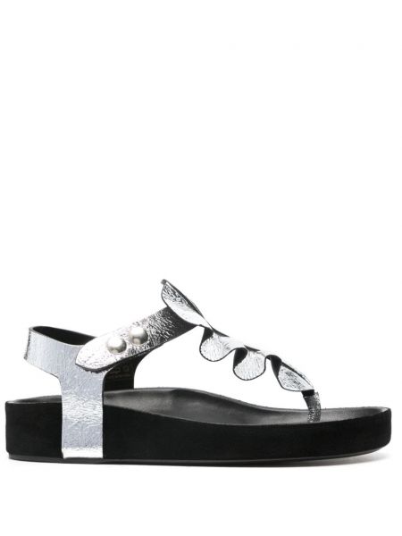 Usnjene sandali Isabel Marant srebrna