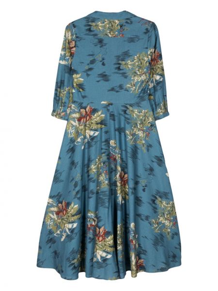 Sukienka midi w kwiatki Aspesi niebieska