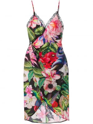 Коктейлна рокля на цветя с принт Philipp Plein