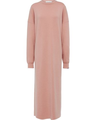 Kašmírové dlouhé šaty Extreme Cashmere růžové