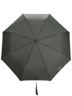 Чадър на райета с принт Moschino сиво