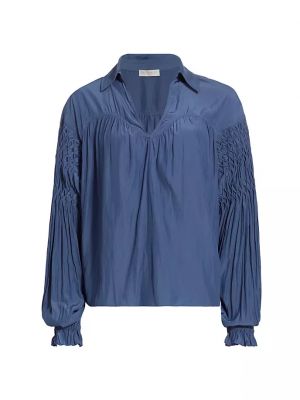 Плиссированная блузка Ramy Brook синяя