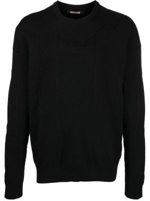 Жакардов пуловер Roberto Cavalli черно