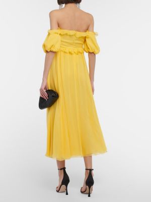 Svilena midi haljina Giambattista Valli žuta