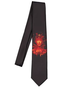 Krawat z nadrukiem Kusikohc czarny