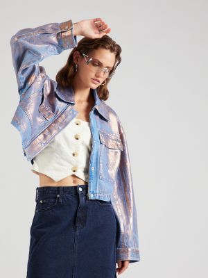 Cropped σακάκι Calvin Klein Jeans μπλε