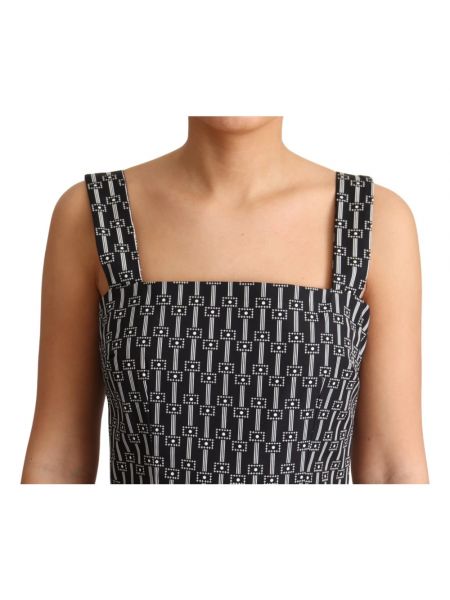 Sukienka midi w geometryczne wzory w geometryczne wzory Dolce And Gabbana czarna