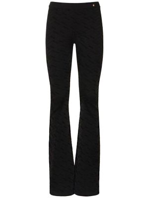 Pantaloni in viscosa in maglia in tessuto jacquard Versace nero
