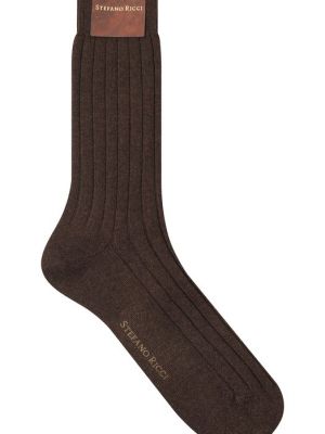 Кашемировые носки Stefano Ricci коричневые