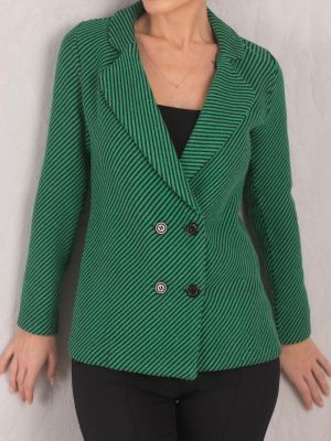 Pruhovaná bunda s knoflíky Armonika zelená